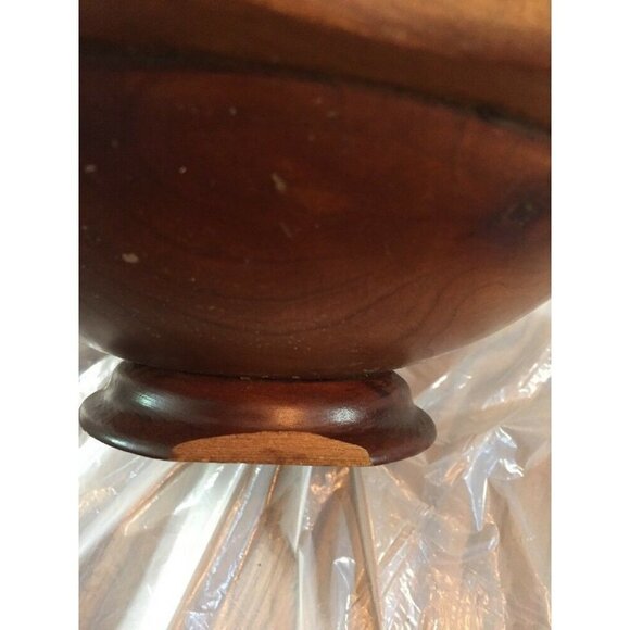 Wooden 3 Taper Candlestick Candle Holder Handmade Octagon Base Round Bowl Center - Picture 12 of 12